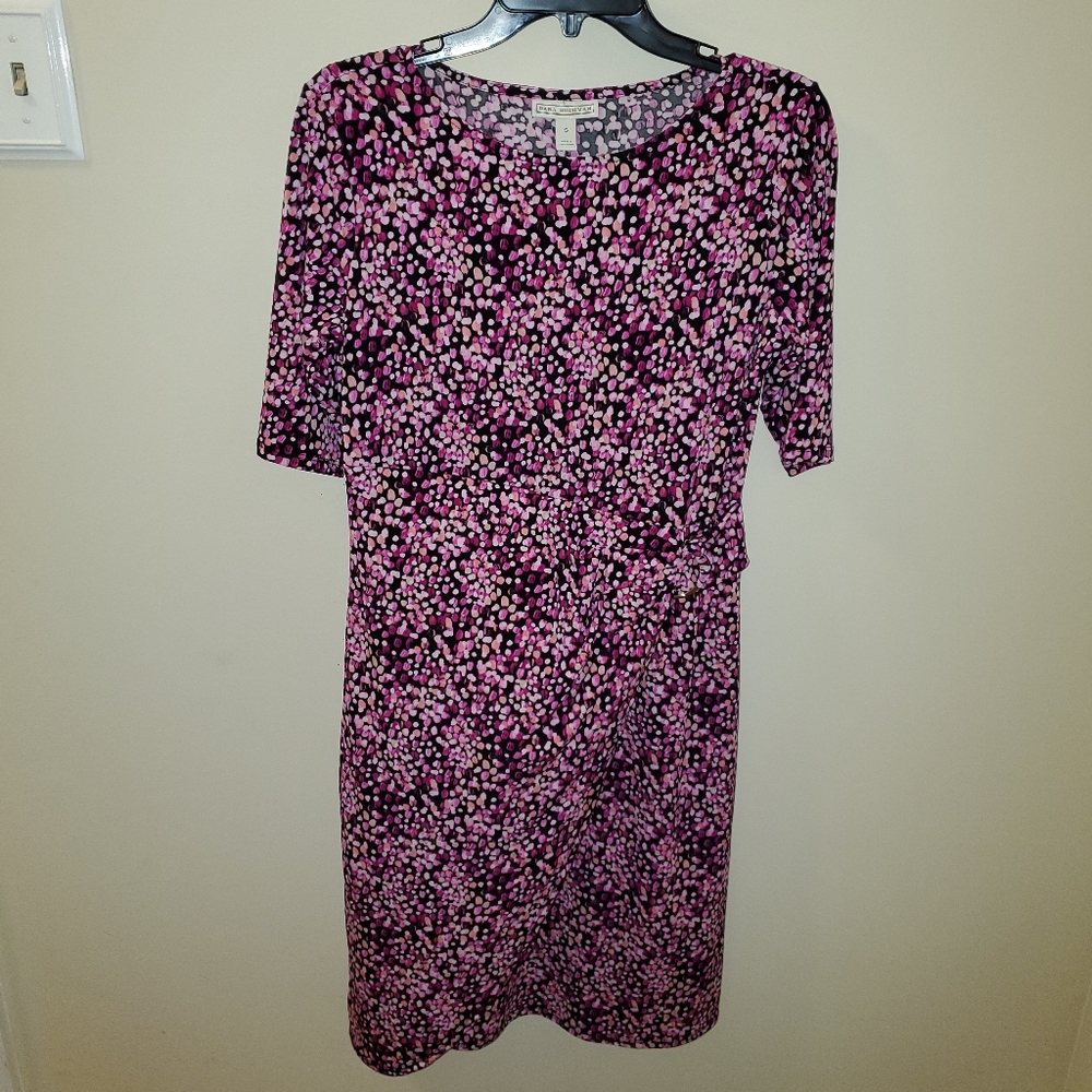 Dana Buchman Women's Wrap Style Dress Pink Purple Black Size Small